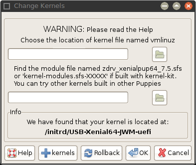 Xenial change kernel Quickpet