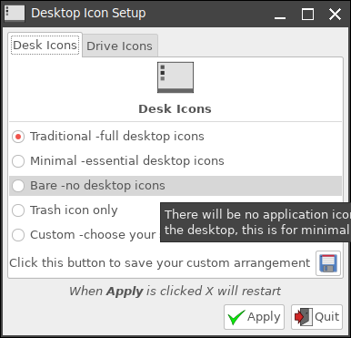 Screenshot showing the icon control.
