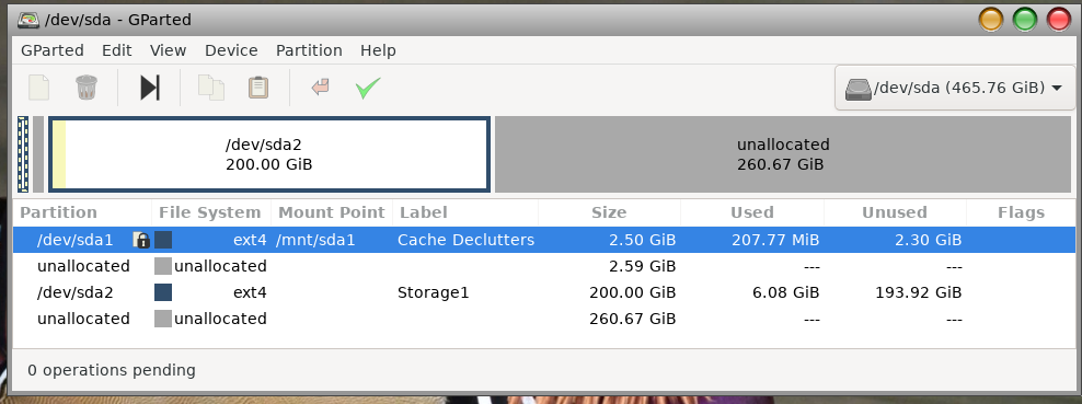 Gparted-partition for cache declutter method1.png