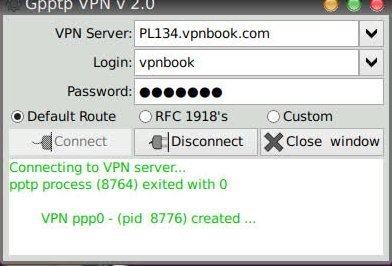 Gpptp VPN shows conneted