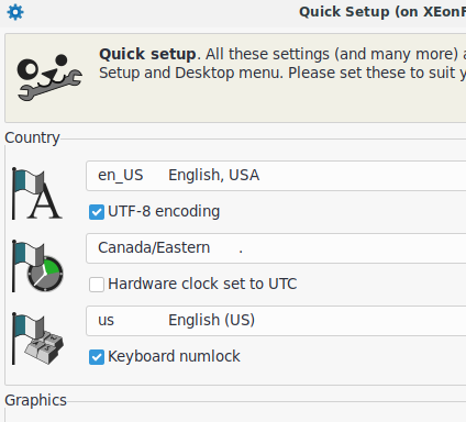 The Hardware Clock to UTC, when checked, does not set the time. Reopening shows this!