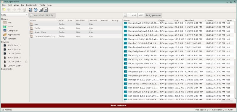 pcmanfm connect to samba share and mount device