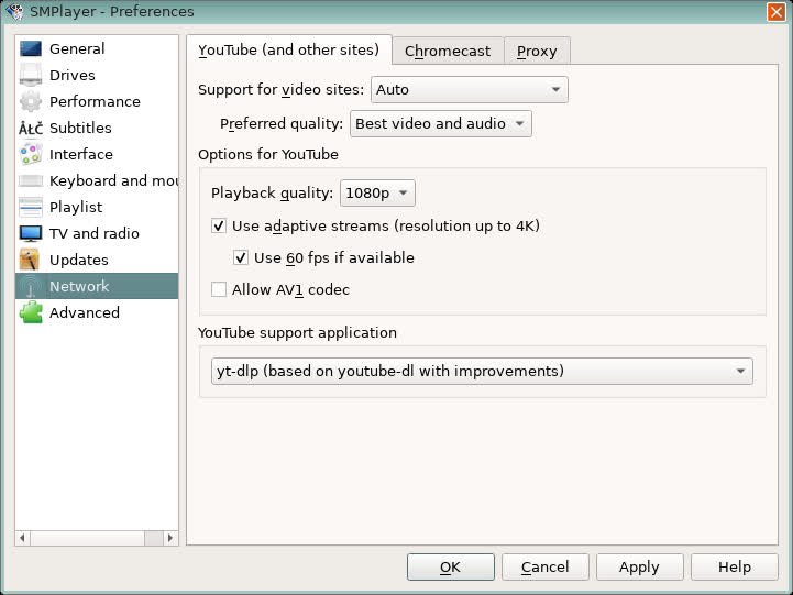 playback of audio and video streams using yt-dlp ( python3 required )
