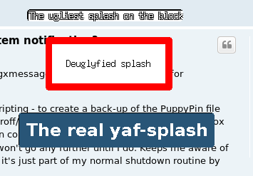 The first 2 examples don't use -font option.<br />3rd example uses -font &quot;-*-dejavu sans-bold-r-normal-*-24-0-100-0-p-0-*-*&quot;